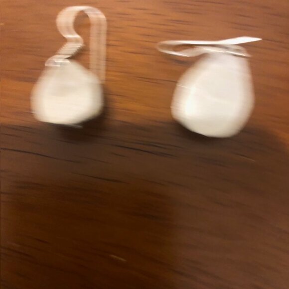 Silver Tone Blue Oval Stone Drop Earrings - Picture 4 of 9